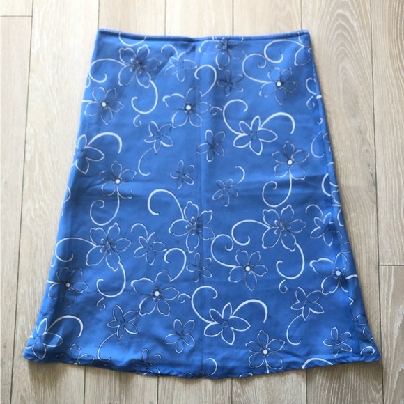 Vintage Smart Set Floral Print Skirt in Light Blue Size S Made in Canada - Picture 3 of 9